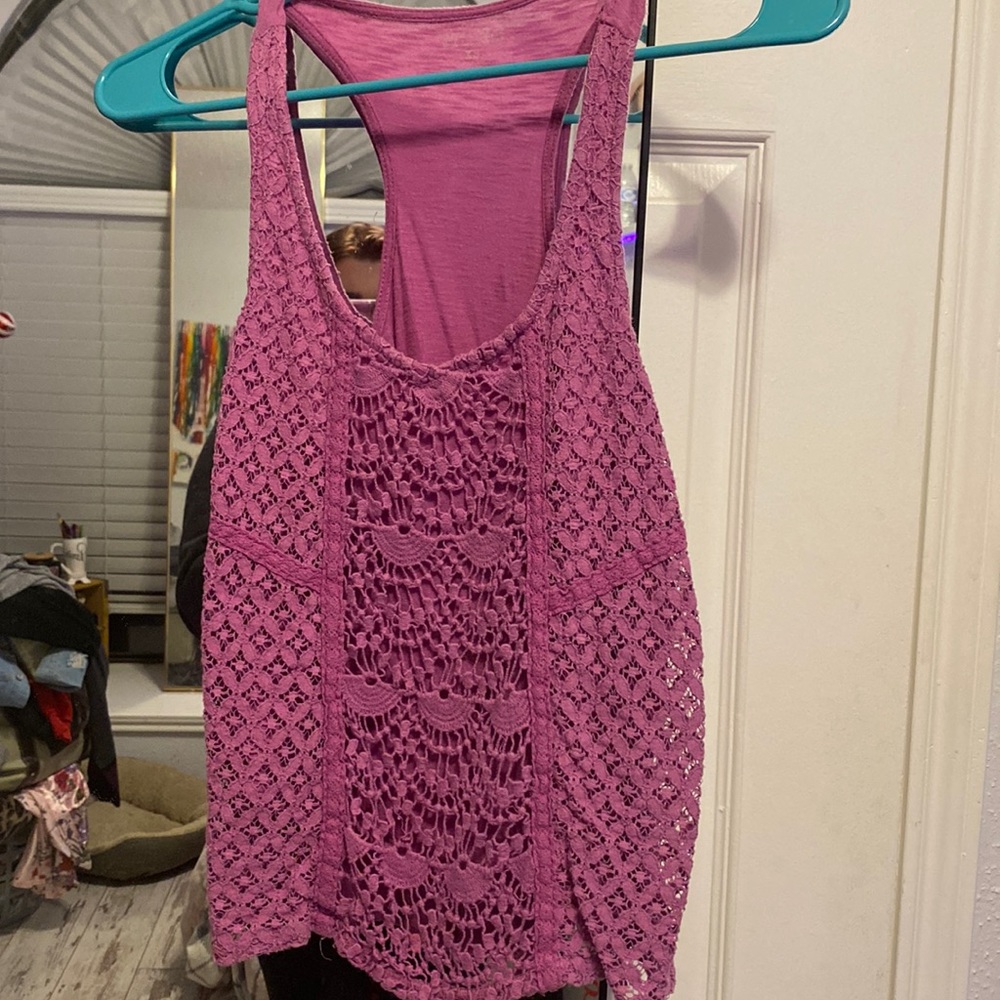 Purple lace tank top. Size XS